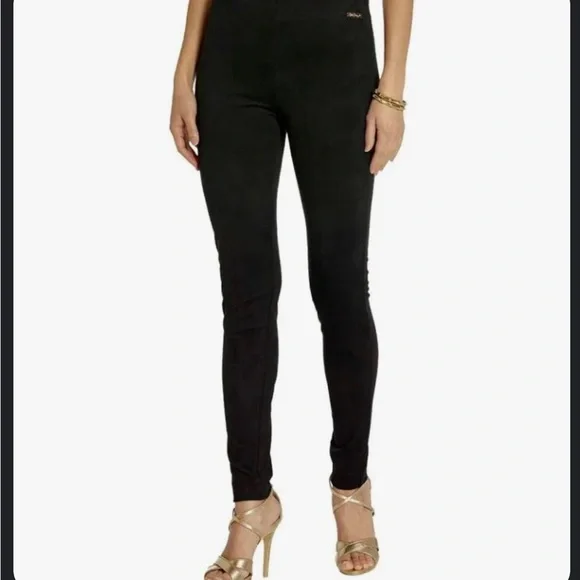 Lilly Pulitzer Anika High Rise Black Ultra Suede Spandex Leggings - Picture 2 of 9